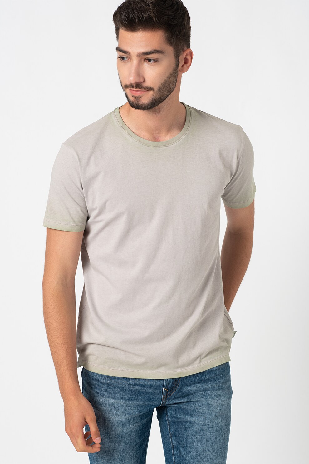 Esprit, Tricou regular fit din bumbac organic, Verde deschis