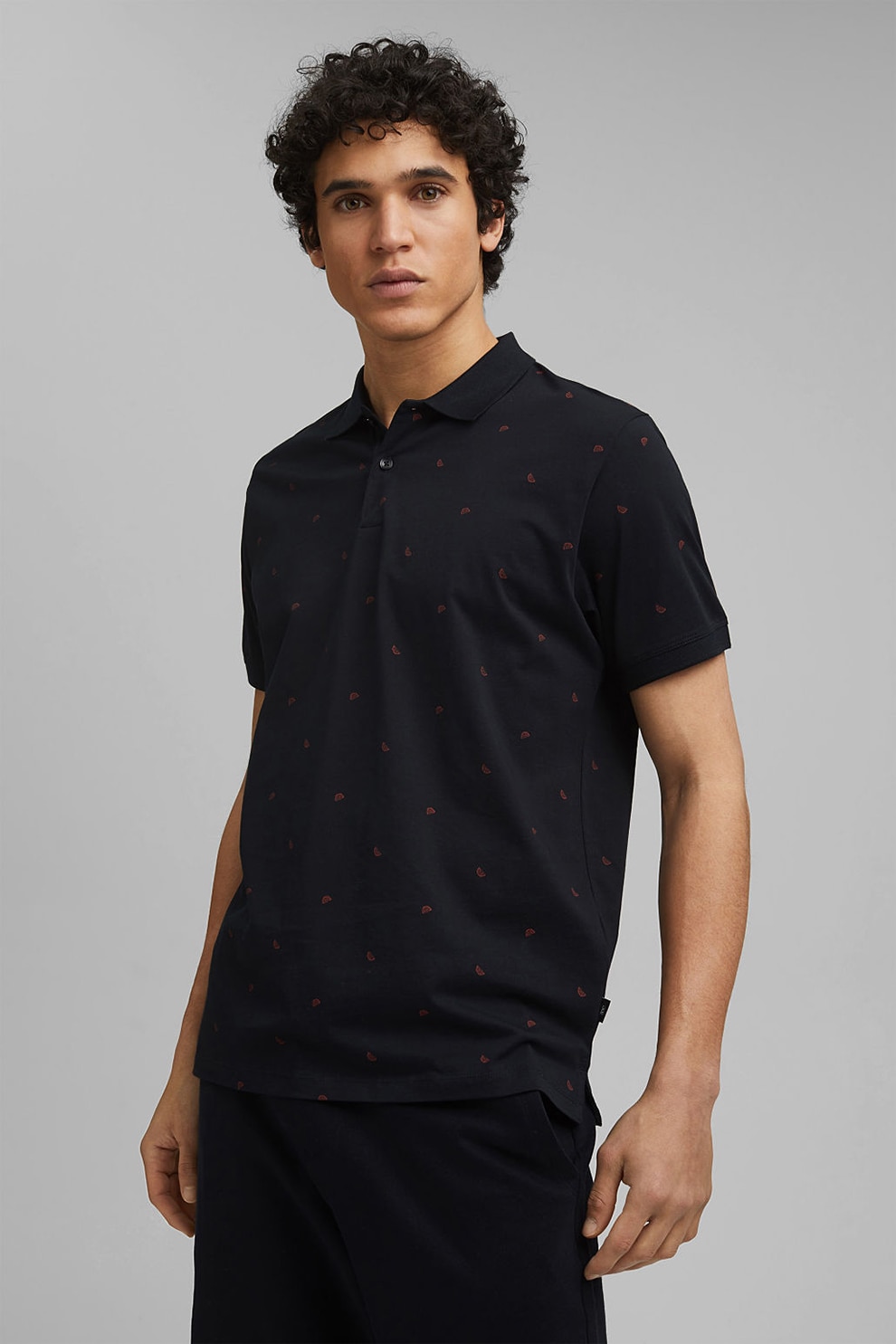 EDC by Esprit, Tricou polo regular fit de bumbac organic, Negru