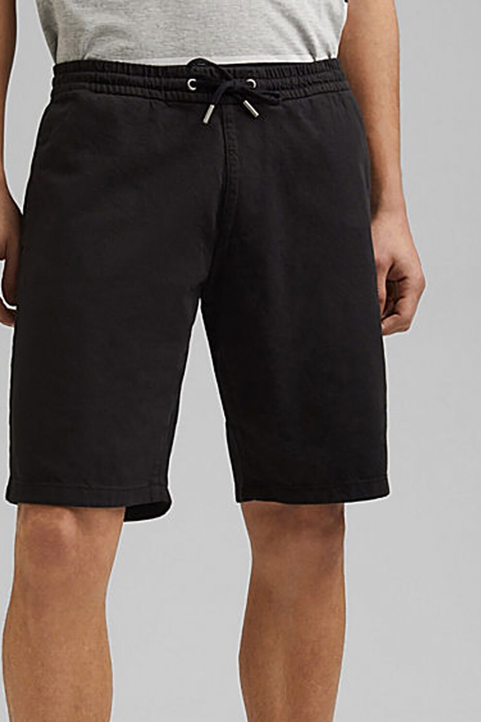 EDC by Esprit, Bermude regular fit cu snur, Gri antracit