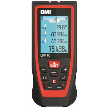 Telemetru LDM60 BMI, lungime maxima de masurare 60m, functie Bluetooth Telemetru LDM60 BMI, lungime maxima de masurare 60m, functie Bluetooth