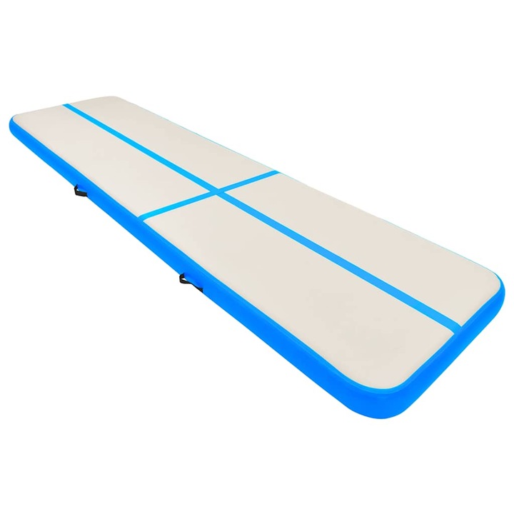 Saltea gimnastica gonflabila cu pompa vidaXL, albastru 800x100x15cm PVC