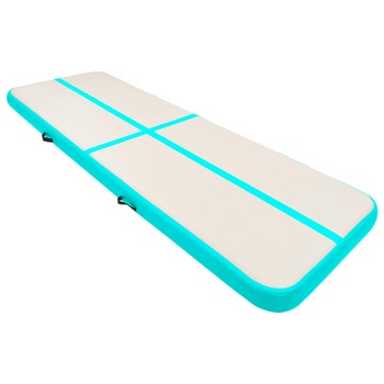 Set saltea gonflabila de gimnastica, cu pompa, vidaXL, PVC, 300 x 100 x 15 cm, Verde Set saltea gonflabila de gimnastica, cu pompa, vidaXL, PVC, 300 x 100 x 15 cm, Verde