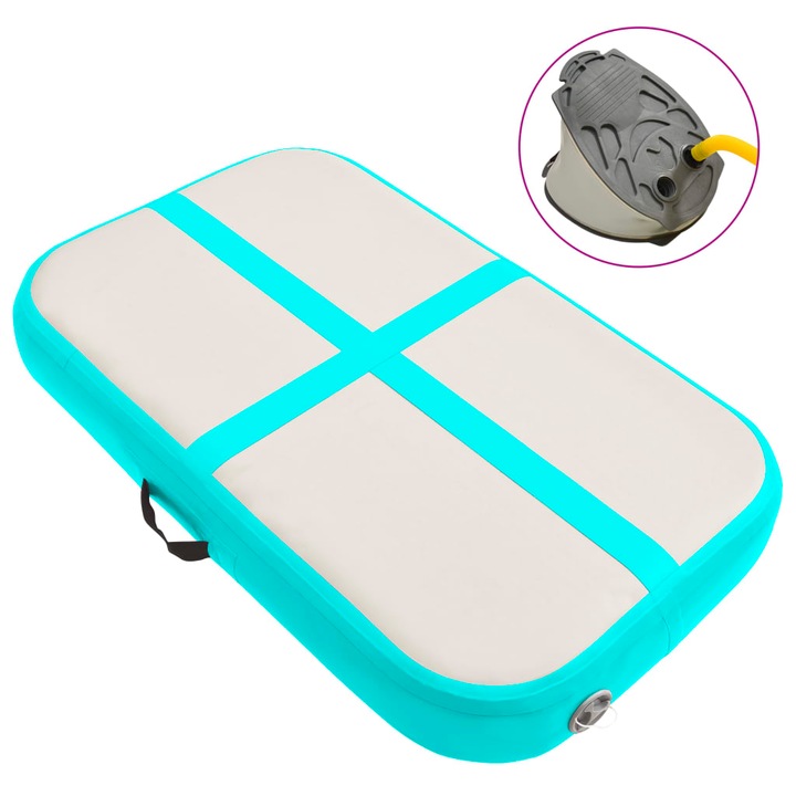 vidaXL zöld PVC felfújható tornamatrac pumpával 60 x 100 x 10 cm 92651