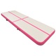 Saltea gimnastica gonflabila cu pompa vidaXL, roz 400x100x15 cm PVC