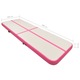 Saltea gimnastica gonflabila cu pompa vidaXL, roz 400x100x15 cm PVC