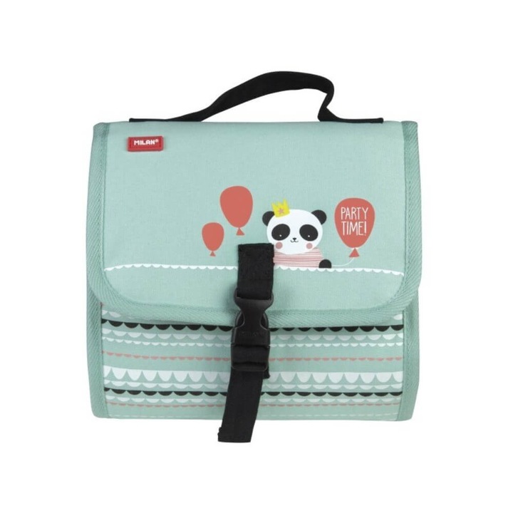 Felszerelt táska MILAN Design, 38 db, Panda Bear modell, kék