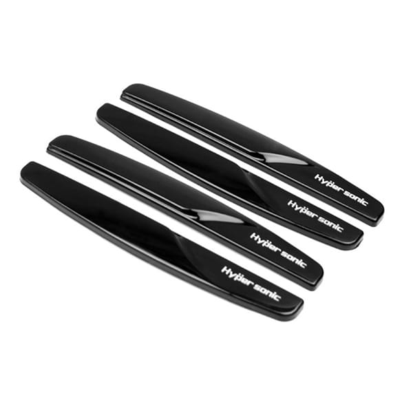 Set 4 protectii auto pentru usi Hypersonic, Adeziv 3M, 10x1,5 cm, Negru lucios