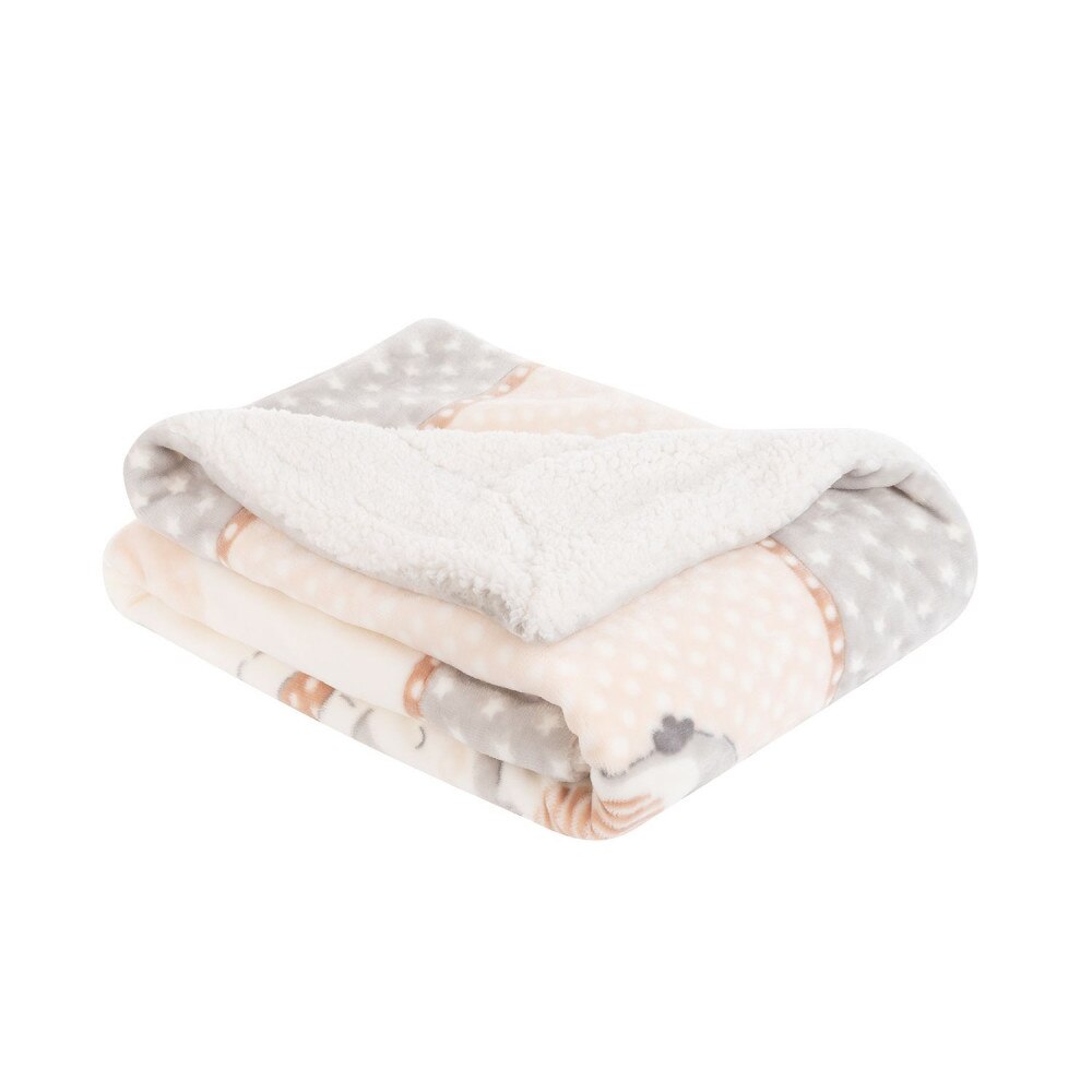 Paturica super soft + sherpa 110x140 cm Pingui Family Beige