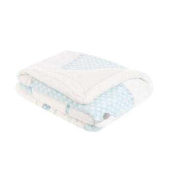 Paturica super soft + sherpa KikkaBoo 80x110 cm Pingui Family Blue Paturica super soft + sherpa KikkaBoo 80x110 cm Pingui Family Blue