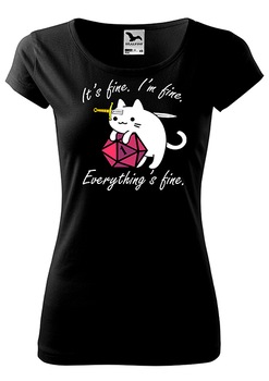 Tricou,Cat Everything is fine Tricou,Cat Everything is fine