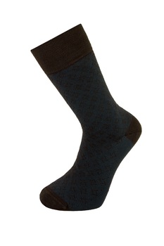 Sosete barbati din lana si fibre de bambus, Newtone, W05, Fara cusatura, Maro si albastru, cu motive geometrice, 41-44 EU Sosete barbati din lana si fibre de bambus, Newtone, W05, Fara cusatura, Maro si albastru, cu motive geometrice, 41-44 EU