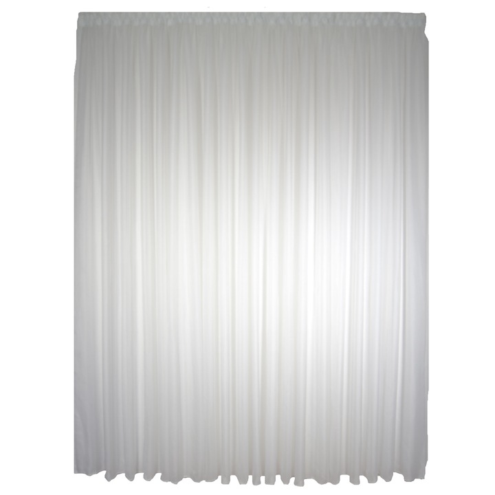 Семпла завеса от воал, цвят слонова кост-крем, с гингам, L 300 cm x H 250 cm, от SereDesign