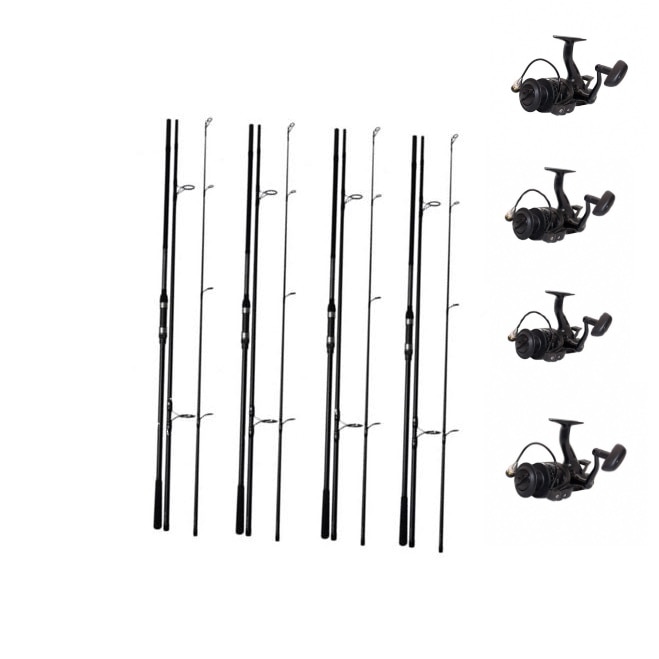 Set 4 lansete 3.6m/3.5lbs/3segmente si 4 mulinete HK 5000