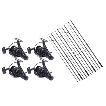 Set 4 lansete 3.9m/3.5lbs/3segmente si 4 mulinete HK 5000 Set 4 lansete 3.9m/3.5lbs/3segmente si 4 mulinete HK 5000