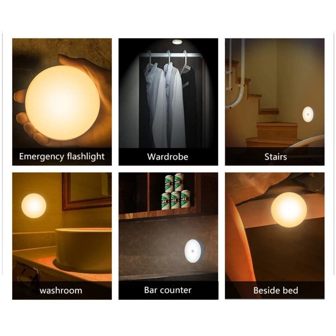 Lampa LED cu senzor de miscare, buton on/off, lampa de perete cu magnet ...