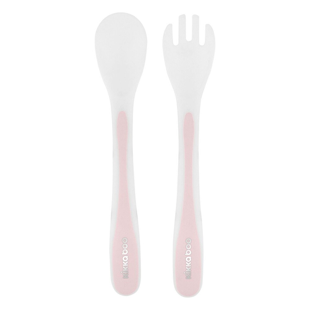 Set lingurita si furculita KikkaBoo Pink