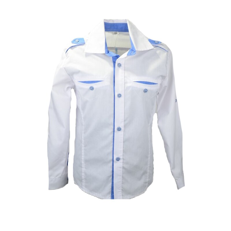 Camasa cu maneca lunga pentru baieti Mini Junior, Alb