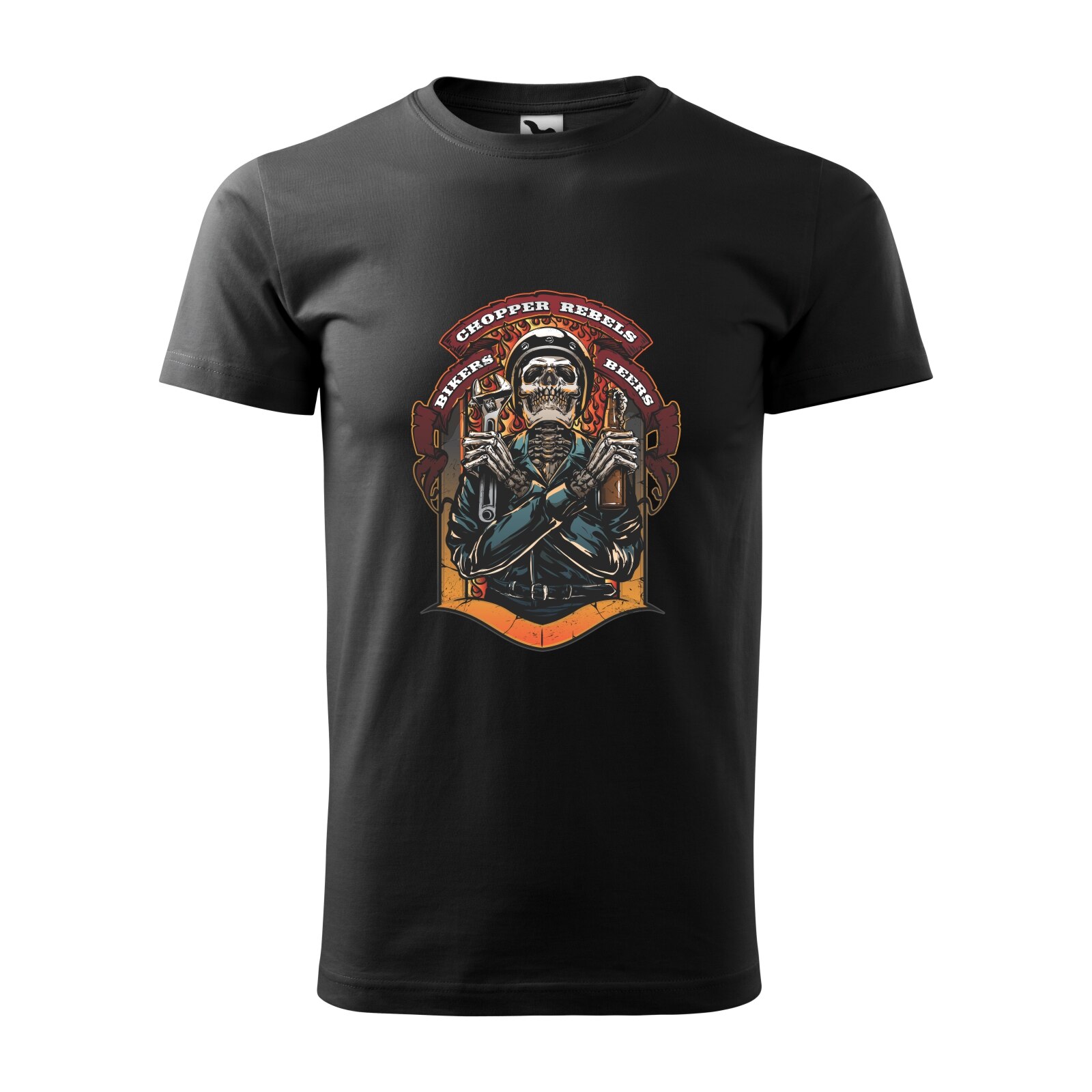 Tricou negru barbati pentru motociclisti, bikeri, Choppers Rebels, marime XL