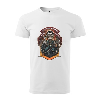 Tricou alb barbati pentru motociclisti, bikeri, Choppers Rebels, marime XL