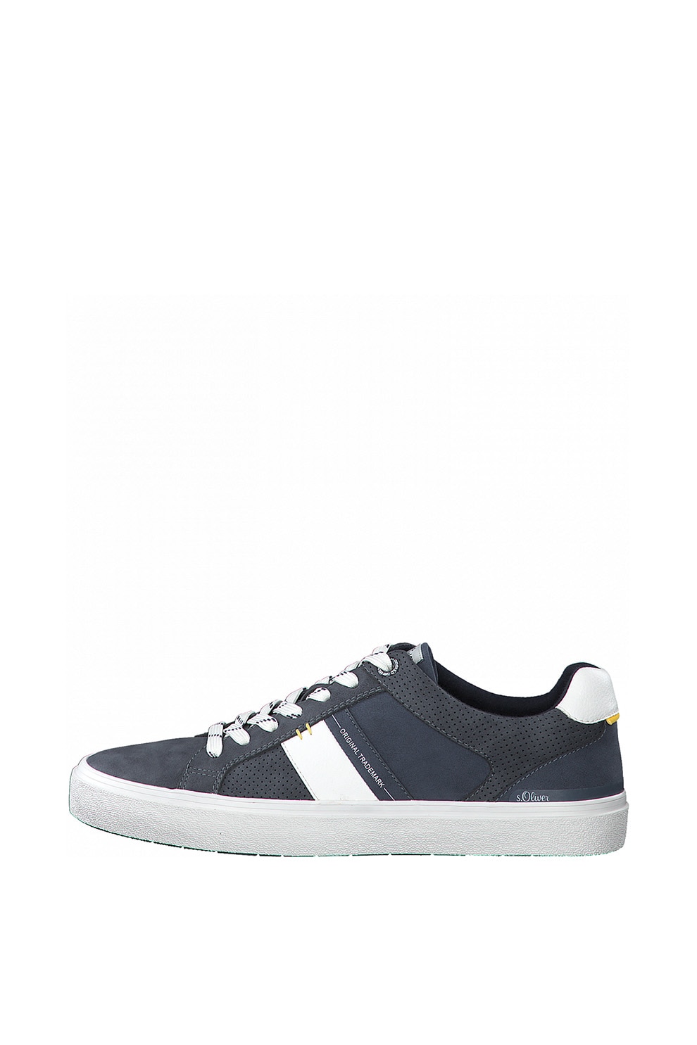 s.Oliver, Pantofi sport de piele ecologica, Bleumarin/Alb, 44