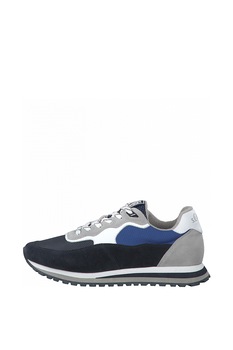 s.Oliver, Pantofi sport de piele si piele ecologica, Bleumarin/ Gri, 44 s.Oliver, Pantofi sport de piele si piele ecologica, Bleumarin/ Gri, 44