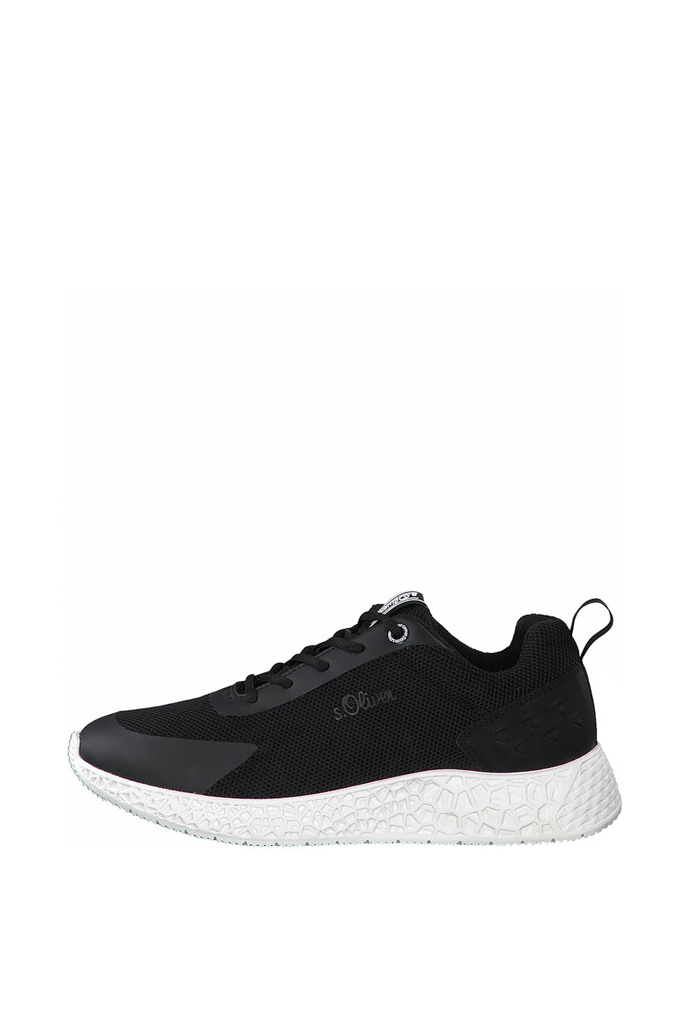 s.Oliver, Pantofi sport de plasa tricotata, Negru, 44