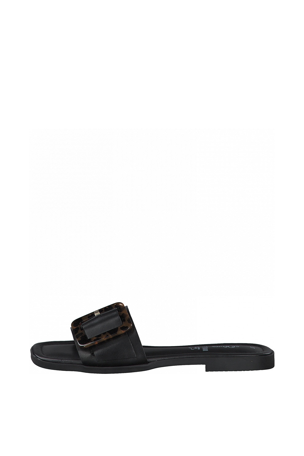 s.Oliver, Papuci din piele cu catarama, Negru, 37