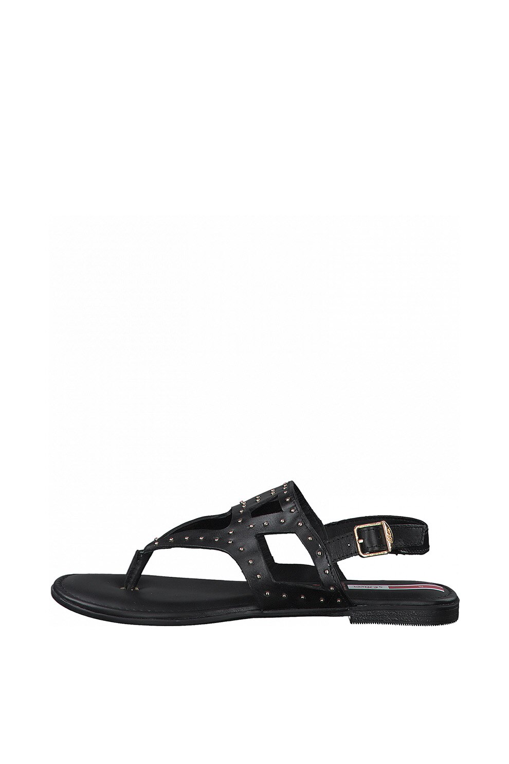 s.Oliver, Sandale de piele cu bareta separatoare si tinte