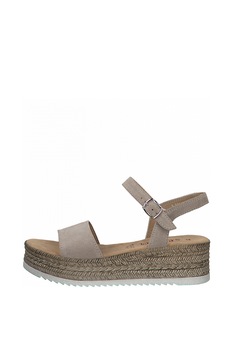 s.Oliver, Sandale wedge tip espadrile din piele intoarsa, Taupe, 39 s.Oliver, Sandale wedge tip espadrile din piele intoarsa, Taupe, 39