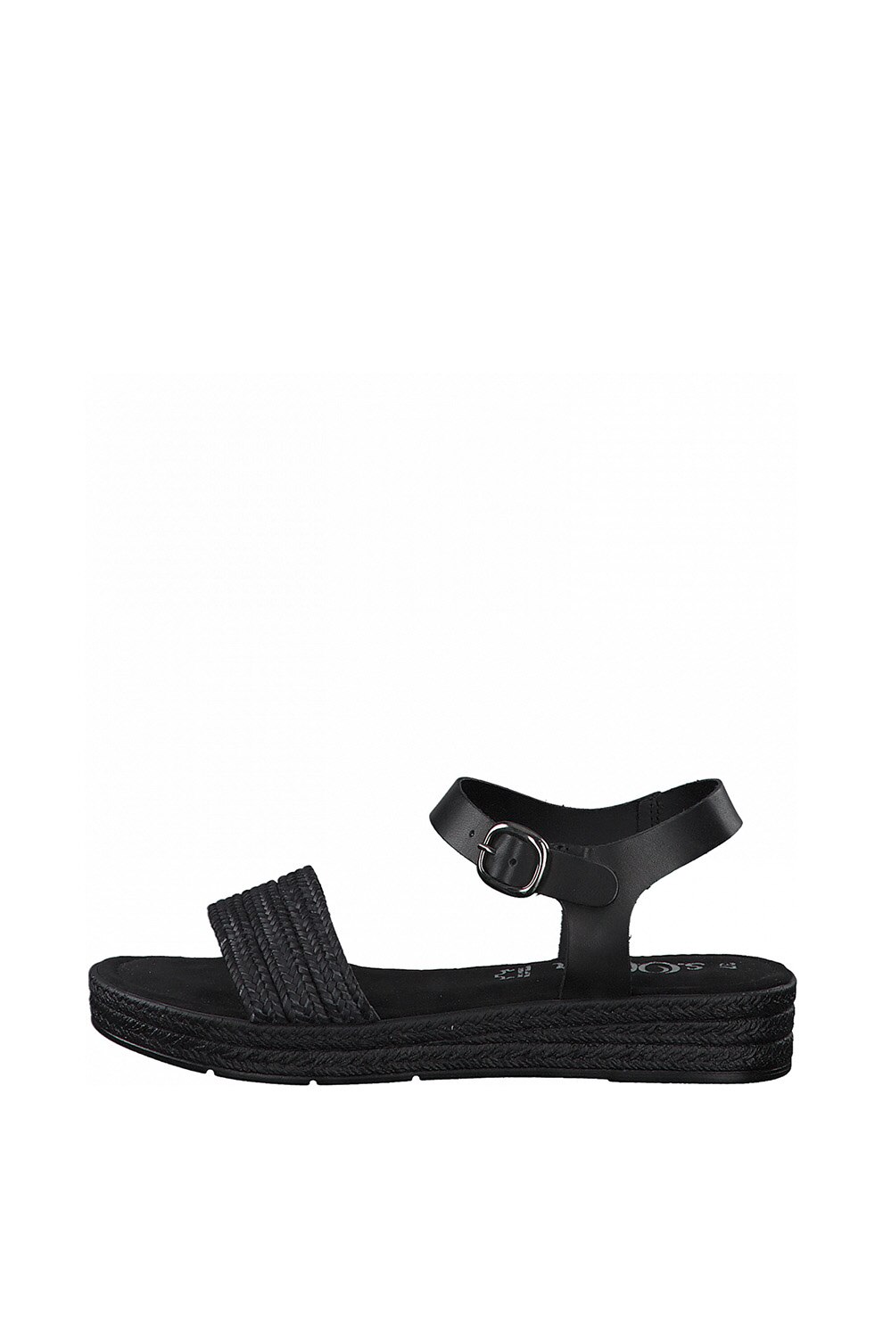 s.Oliver, Sandale cu insertii de piele, Negru, 39