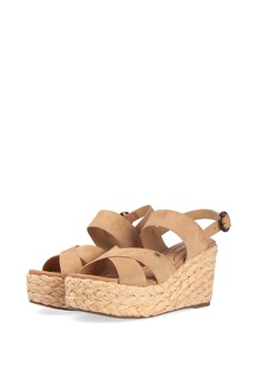 Wrangler, Sandale wedge cu talpa de rafie Malaga Wrangler, Sandale wedge cu talpa de rafie Malaga