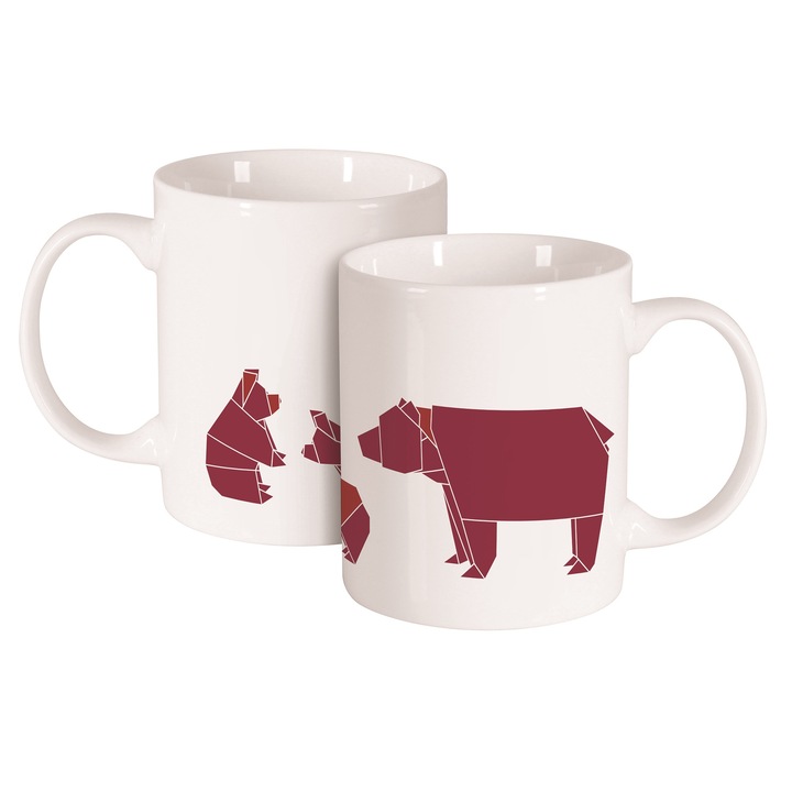 Cana portelan, Ambition Happy, Origami Urs, 350 ml