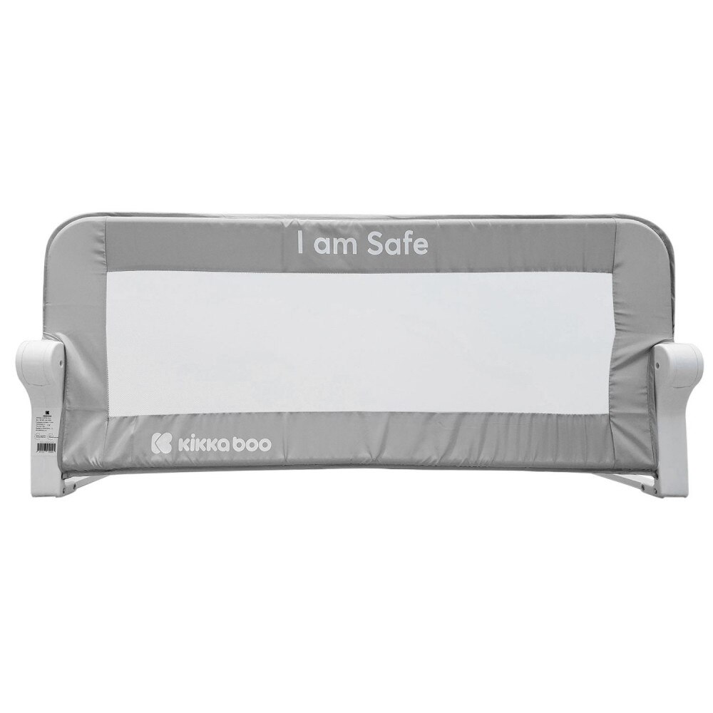 Bariera de protectie pentru pat 102 cm KikkaBoo I am Safe Grey