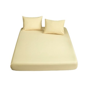 Set lenjerie 2 piese, format din cearceaf de pat cu elastic + 1 fata perna Metru Patrat,de culoare crem deschis, pentru saltea de 100/200 Set lenjerie 2 piese, format din cearceaf de pat cu elastic + 1 fata perna Metru Patrat,de culoare crem deschis, pentru saltea de 100/200