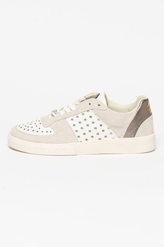 Scotch & Soda, Pantofi sport de piele si piele intoarsa Laurite, Alb Scotch & Soda, Pantofi sport de piele si piele intoarsa Laurite, Alb