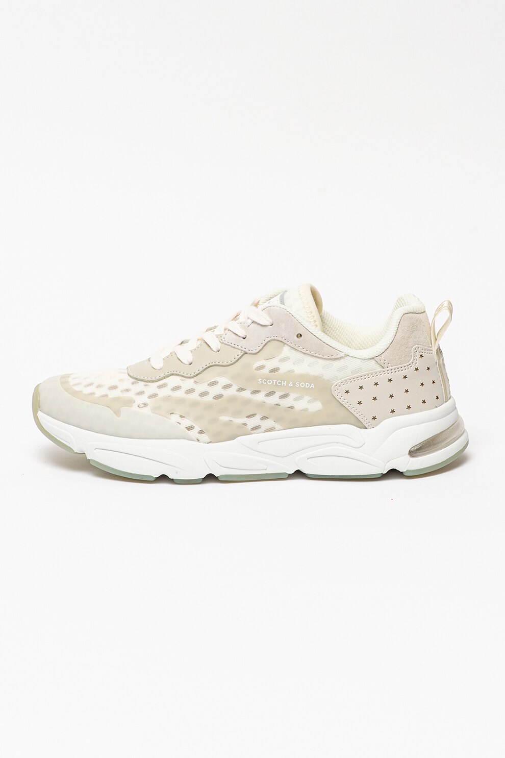 Scotch & Soda, Pantofi sport cu garnituri de piele intoarsa si piele Lou