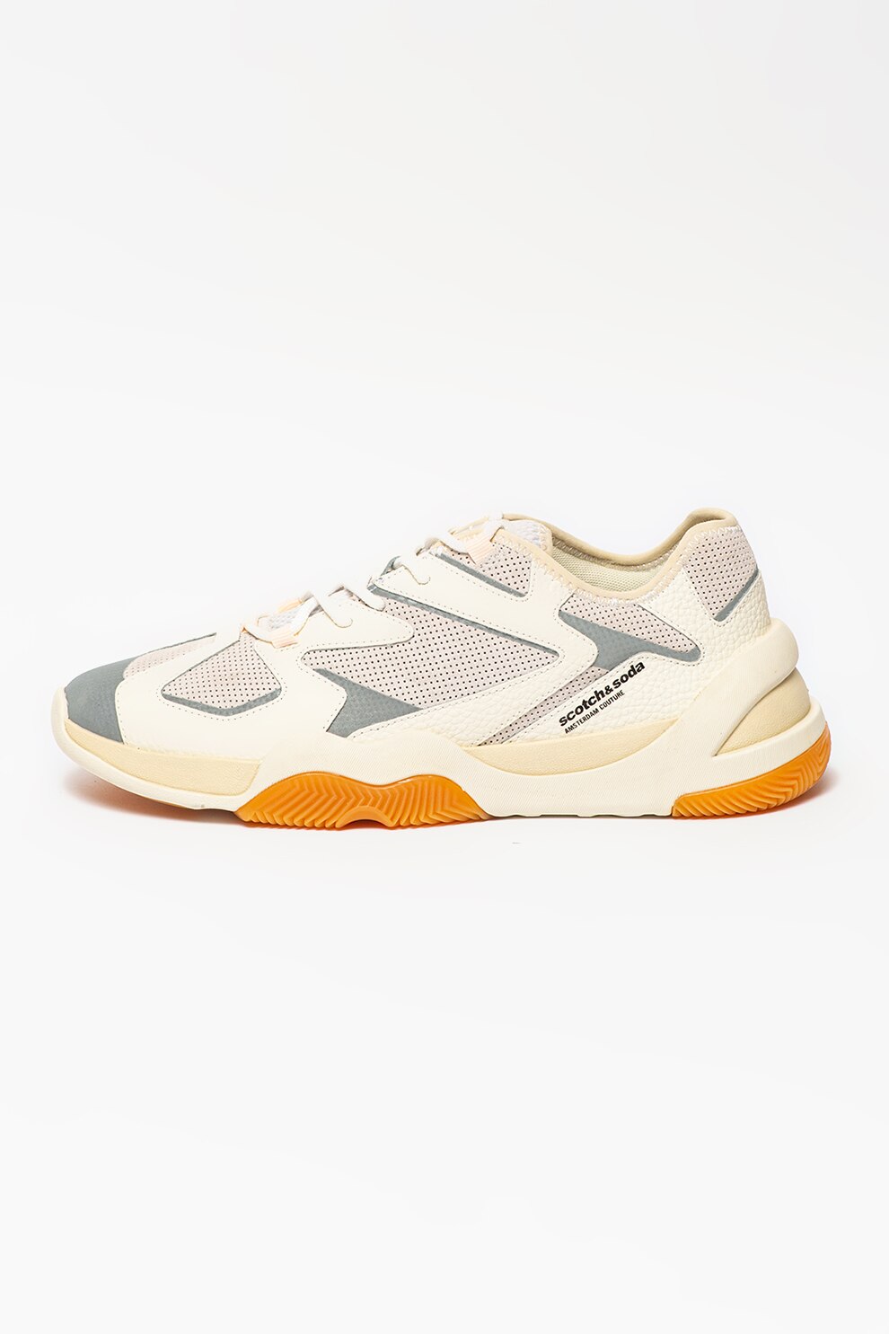 Scotch & Soda, Pantofi sport cu garnituri de piele intoarsa si piele cu perforatii Icaryus