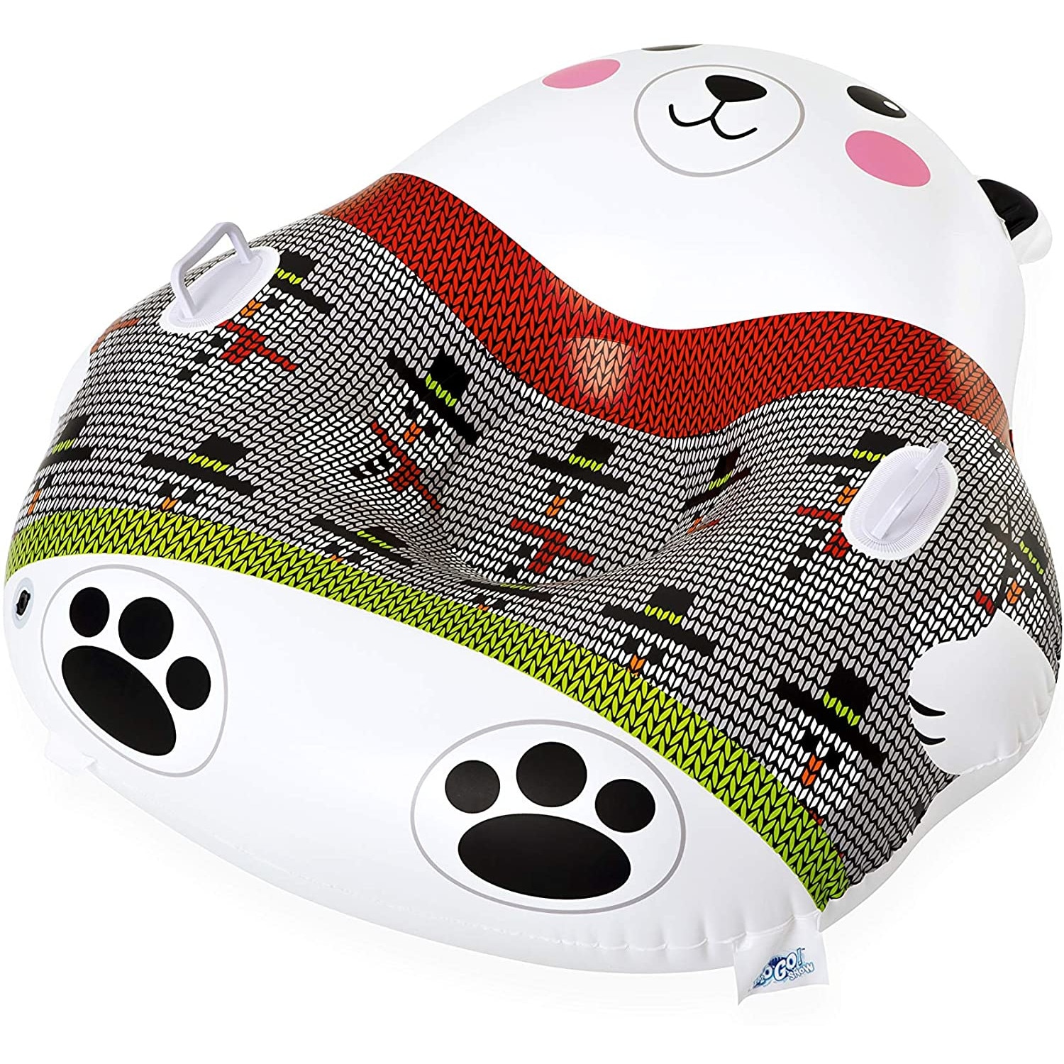 Sanie gonflabila Bestway H2oGO! Polar Bear Tube, material rezistent la frig, maner robust, potrivit pentru o persoana de peste 6 ani ,41,5 x 25 x 25,5 cm