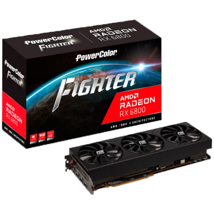 Placa video PowerColor Radeon™ RX 6800 Fighter, 16GB GDDR6, 256-bit