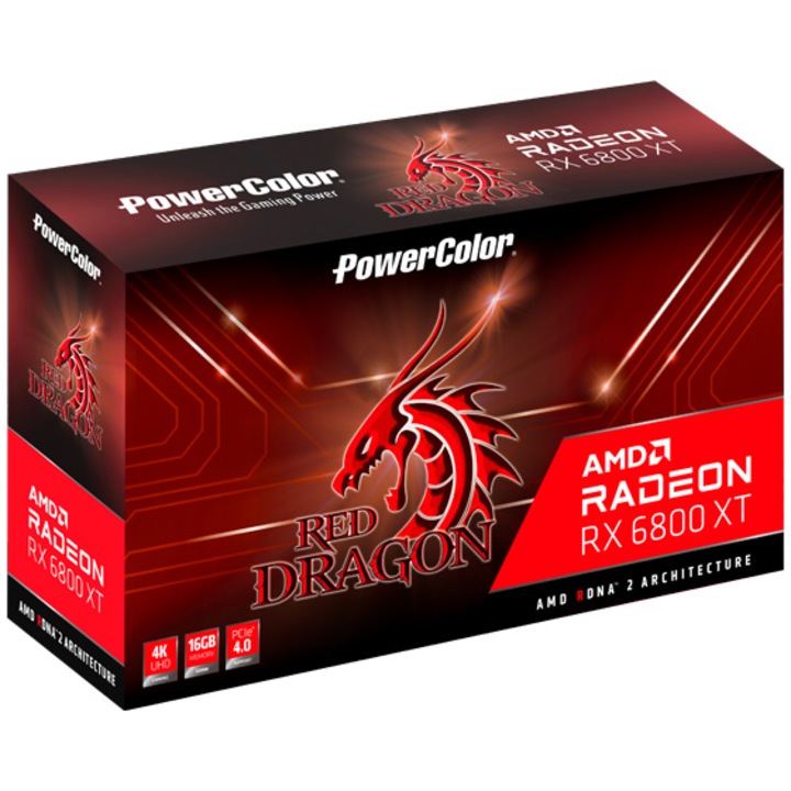Видео карта PowerColor Radeon™ RX 6800 XT Red Dragon, 16GB GDDR6, 256-bit