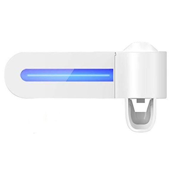 Dozator pentru pasta de dinti SIKS® si sterilizator UV periute, alb