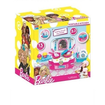 Set de joaca Bucatarie valiza cu accesorii, Barbie Set de joaca Bucatarie valiza cu accesorii, Barbie