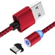 Cablu de Incarcare, USB-C, conector magnetic, Incarcare rapida 2.4A, ROSU,2M