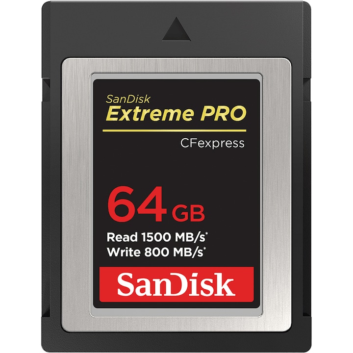 Карта памет SanDisk Extreme PRO CFexpress Card Type B, 64GB, Четене 1500MB/s, Записване 800MB/s