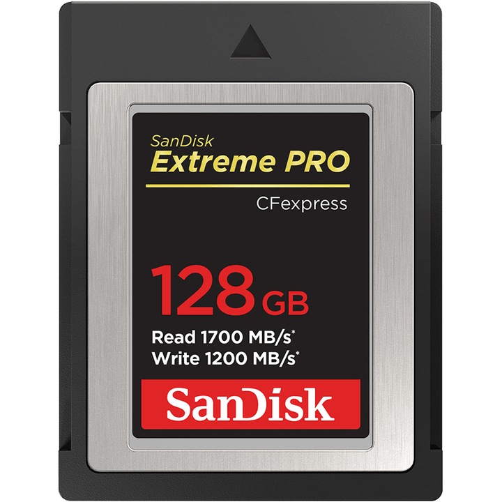Карта памет SanDisk Extreme PRO CFexpress Card Type B, 128GB, Четене 1700MB/s, Записване 1200MB/s