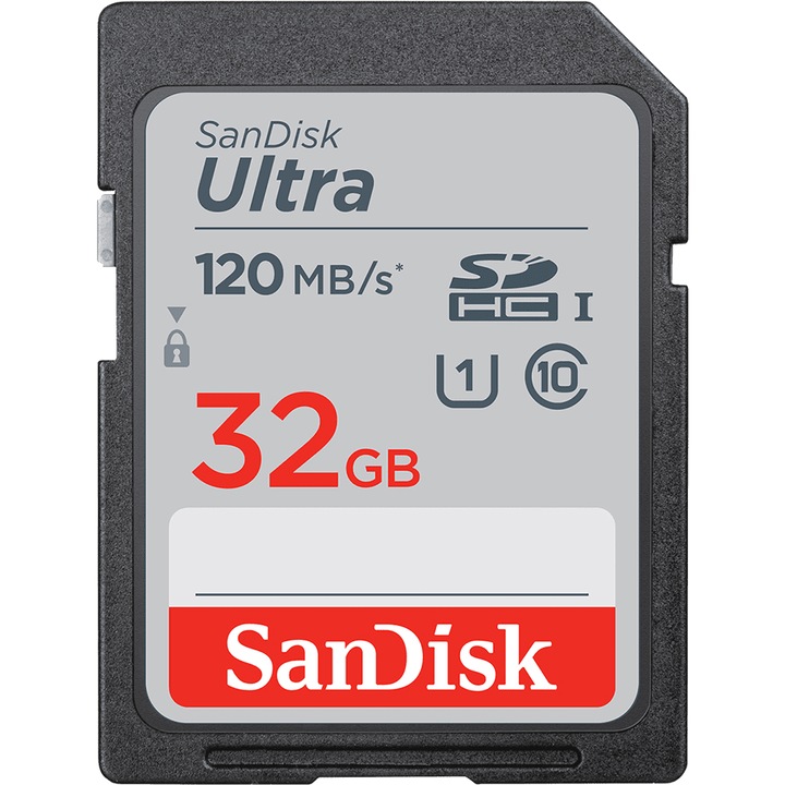 Card de memorie SanDisk SD Ultra SDHC, 32GB, 120MB/s