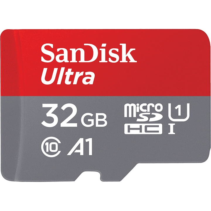 Карта памет SanDisk Ultra microSDHC, 32GB, 120MB/s, A1 Клас 10 UHS-I + SD Адаптер