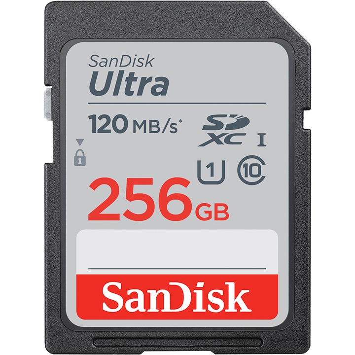 Карта памет SanDisk SD Ultra SDXC, 256GB, 120MB/s