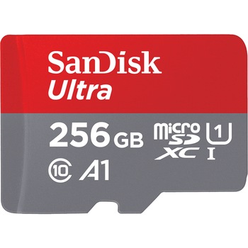 Card de memorie SanDisk Ultra microSDXC, 256GB, 120MB/s, A1 Class 10 UHS-I + SD Adapter Card de memorie SanDisk Ultra microSDXC, 256GB, 120MB/s, A1 Class 10 UHS-I + SD Adapter