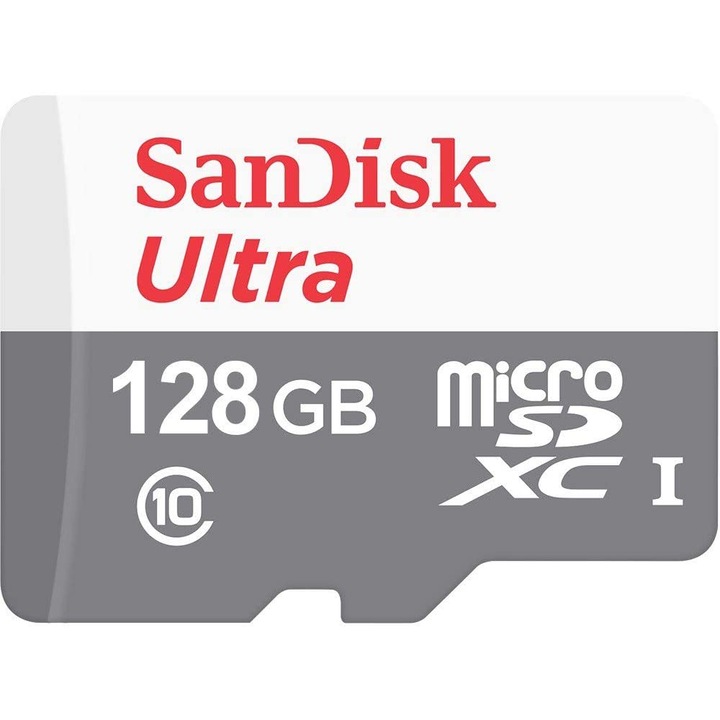 SanDisk Ultra MicroSDXC Memóriakártya, 128 GB, 100 MB / s, Class 10, UHS-I